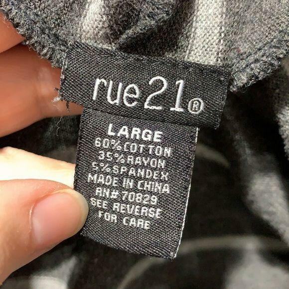 Rue21 Womens Cardigan Sweater Striped Open Drape Front Knit Stretch Gray Large - Picture 5 of 6